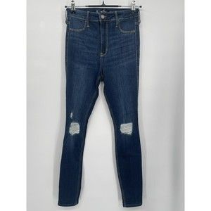 Hollister‎ Jeans Size 5R W27 L28 Womens Ultra High Rise Legging Dark Wash Denim